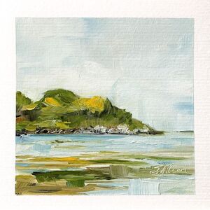 6x6 Original Oil Painting Seascape New England Coastal Art Impressionist Signed